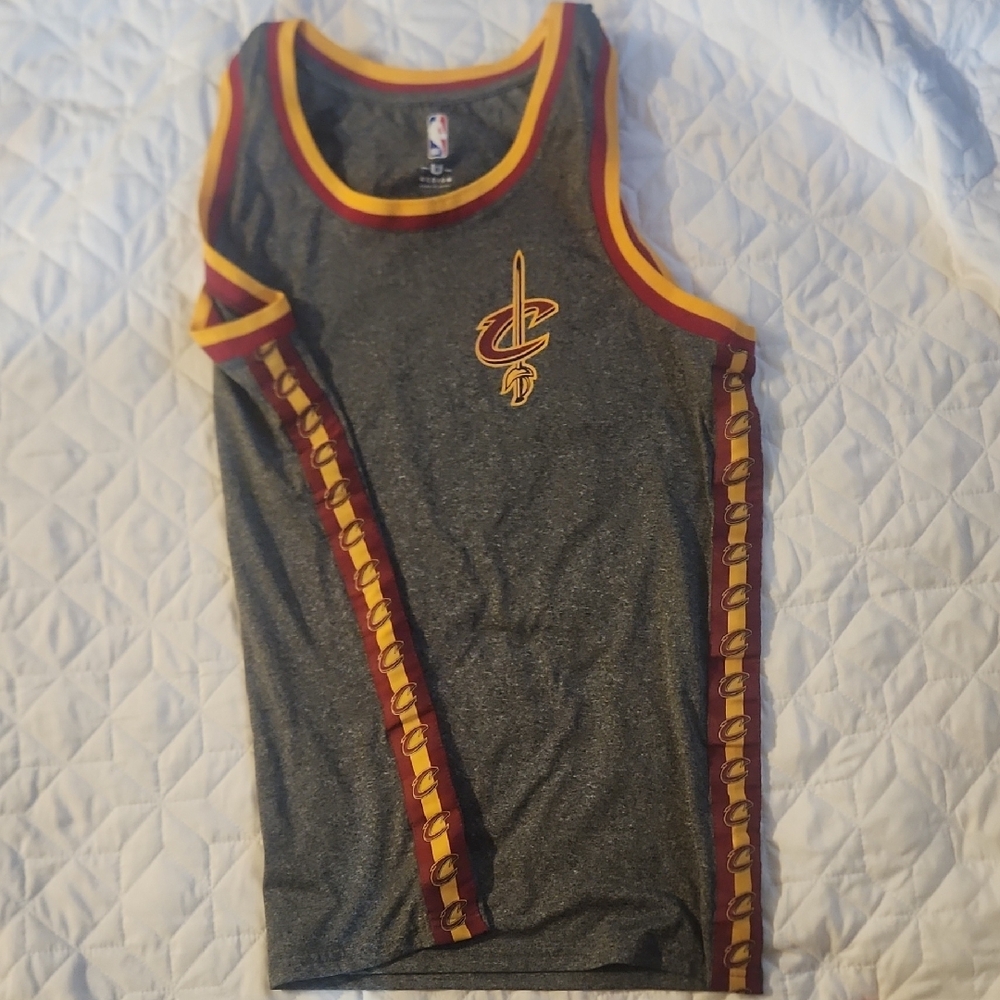 Kids Grey Cleveland Cavaliers Tank Top with Maroon & Gold Trim